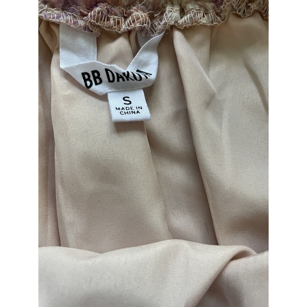 BB Dakota Women’s Small Dreaming of Waves Tiered Skirt Pink Leopard - Picture 5 of 5